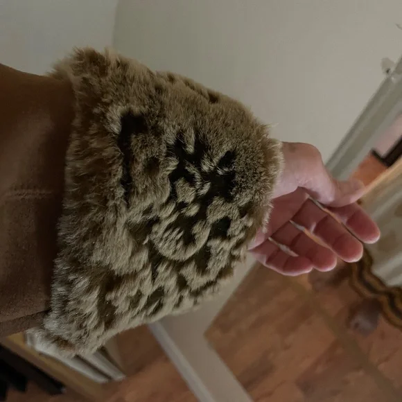 COLDWATER CREEK Faux Fur-Lined Hooded Winter Faux Suede Coat - M - Like New - Picture 2 of 4